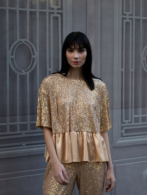 Honey Silk Sequin Top