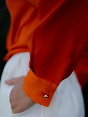 Debora Silk Orange Blouse