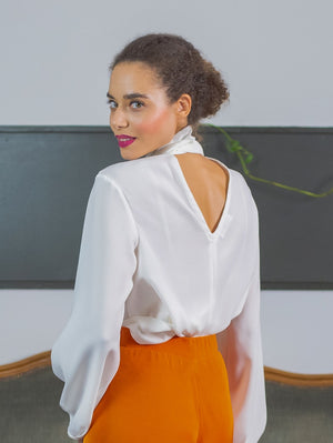 Marianna Bow White Blouse