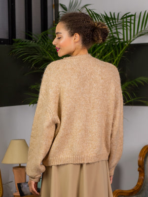 Dahlia Wool Beige Oversized Sweater