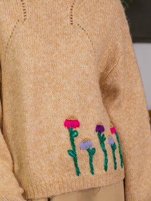 Dahlia Wool Beige Oversized Sweater