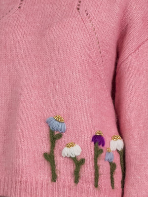 Dahlia Wool Pink Oversized Sweater