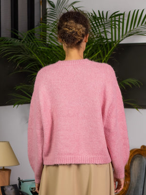 Dahlia Wool Pink Oversized Sweater