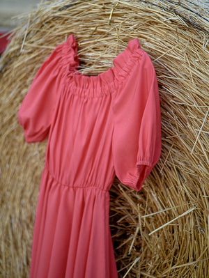 Belle Coral Midi Dress Damodastories Collection