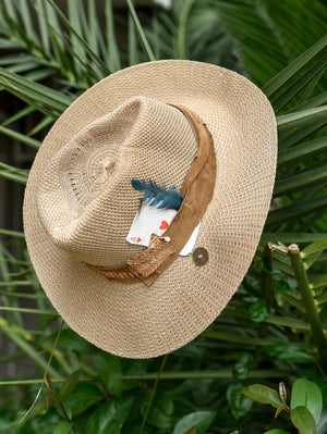 Beige Handmade Summer Fedora Hat