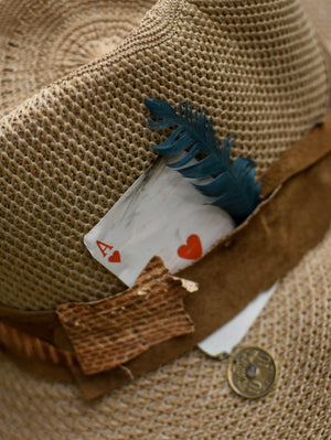 Beige Handmade Summer Fedora Hat