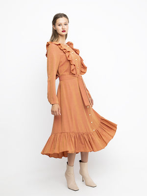 Maya Ruffle Midi Dress