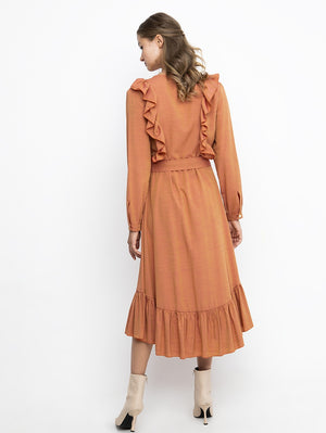 Maya Ruffle Midi Dress